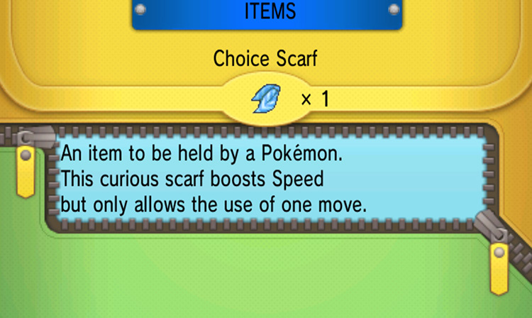 Viewing the Choice Scarf in-game / Pokémon ORAS