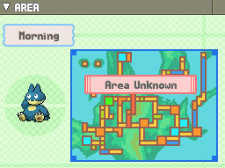 The Pokédex is unable to provide wild Munchlax’s habitat location. / Pokémon Platinum
