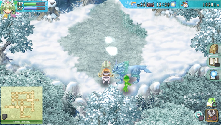 A secret area in the Sechs Territory with a portal / Rune Factory 4