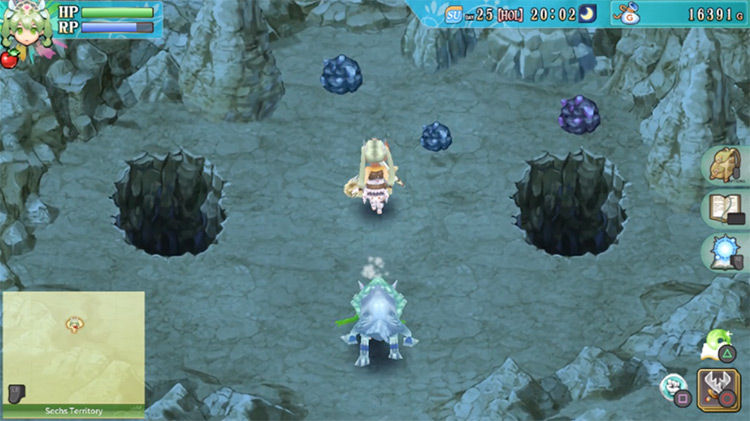 Two holes in the cave of the Sechs Territory / Rune Factory 4