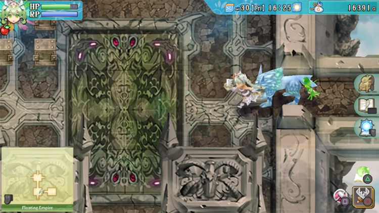 A safe area by the entrance of the Floating Empire / Rune Factory 4