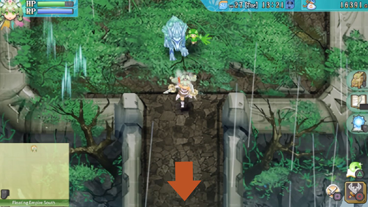 The Floating Empire South entrance / Rune Factory 4