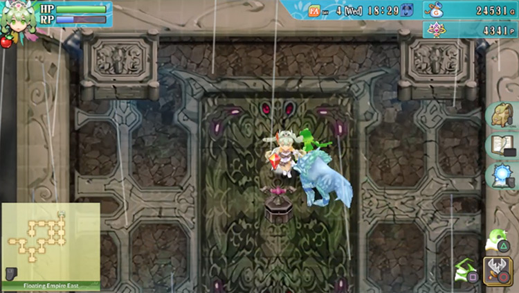 A pink switch in the Floating Empire East / Rune Factory 4