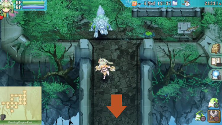 A path heading south in the Floating Empire East / Rune Factory 4