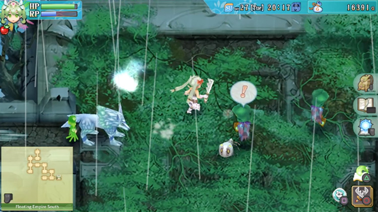 An area with a portal that takes you to the room directly northwest / Rune Factory 4
