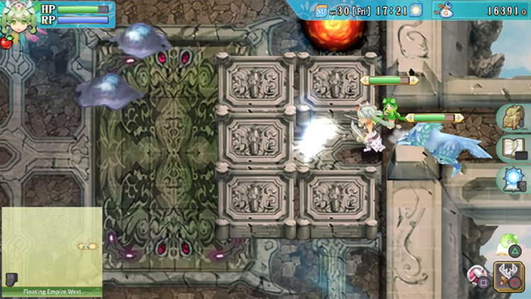 A portal that transports you past the rock barrier in this area of the Floating Empire West / Rune Factory 4