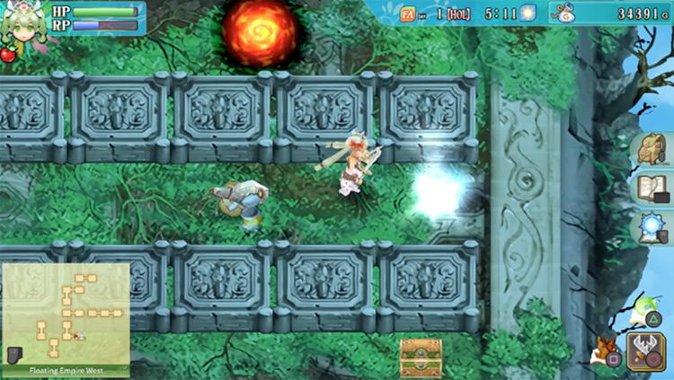 A room with an inaccessible chest in the Floating Empire West / Rune Factory 4