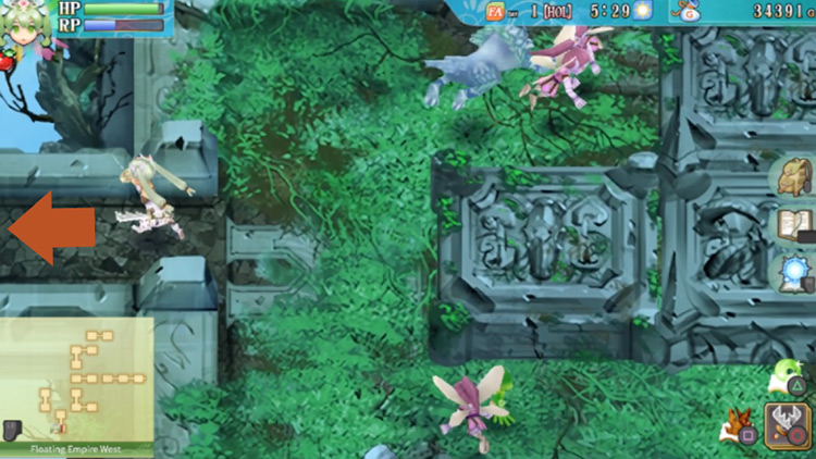 A path to the east in the Floating Empire West / Rune Factory 4