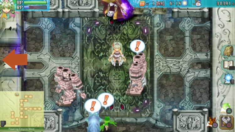 An area with barriers blocking the paths to the south and the west / Rune Factory 4