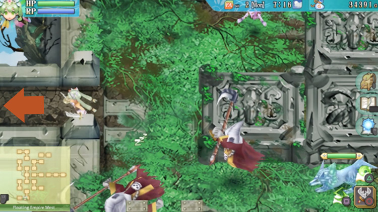 A path on the west in an area of the Floating Empire West / Rune Factory 4