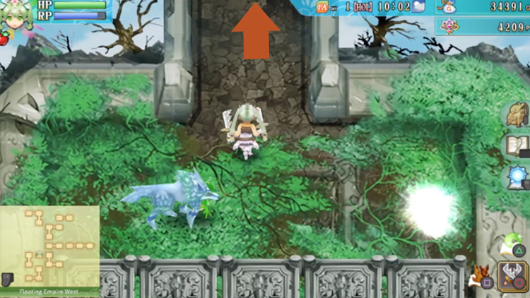 An area with a portal that takes you to the south section of the room / Rune Factory 4