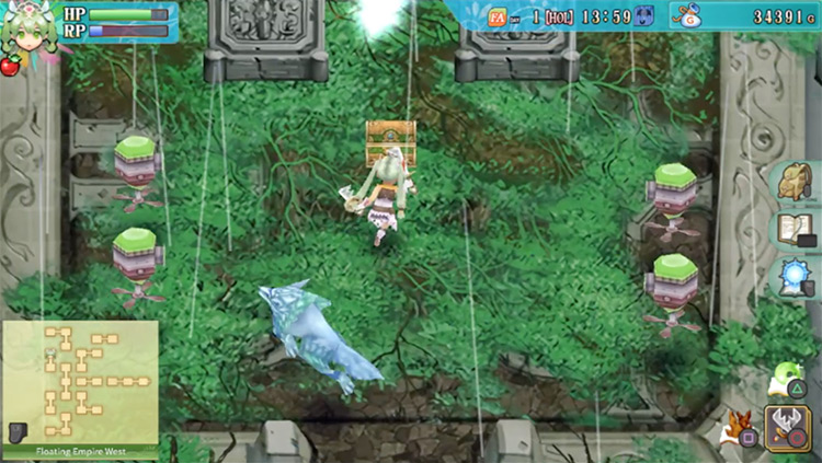 A chest containing a Stay-up Ring / Rune Factory 4