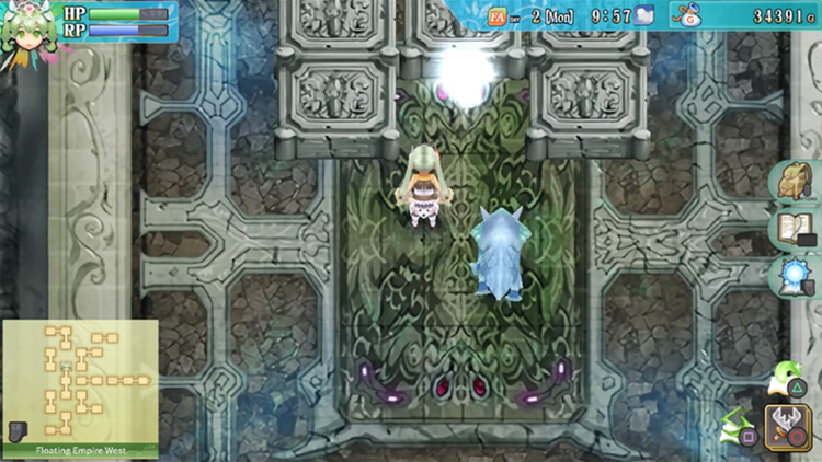 A portal that takes you to the room before the mini-boss area / Rune Factory 4