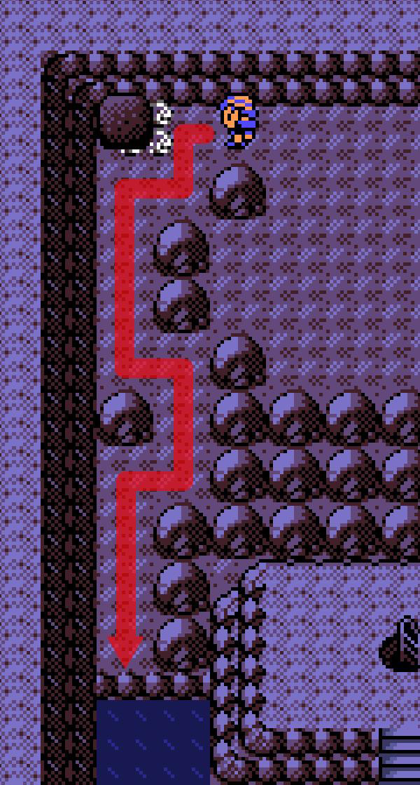 Area behind the movable boulder in Slowpoke Well, B1F / Pokémon Crystal