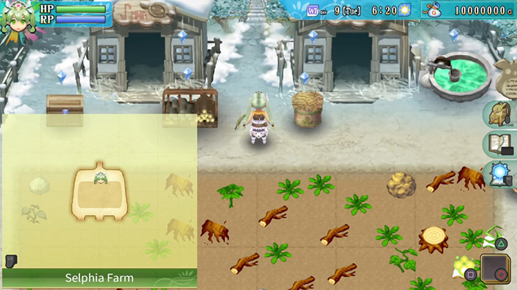 A path heading north from your farm right above the Castle: Dragon Room / Rune Factory 4