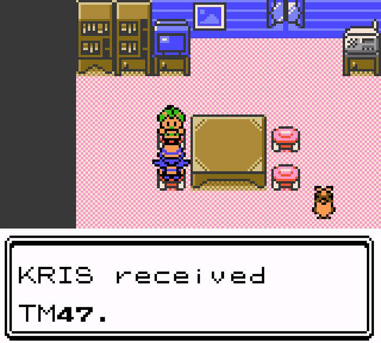 Receiving TM47 Steel Wing on Route 28 / Pokémon Crystal