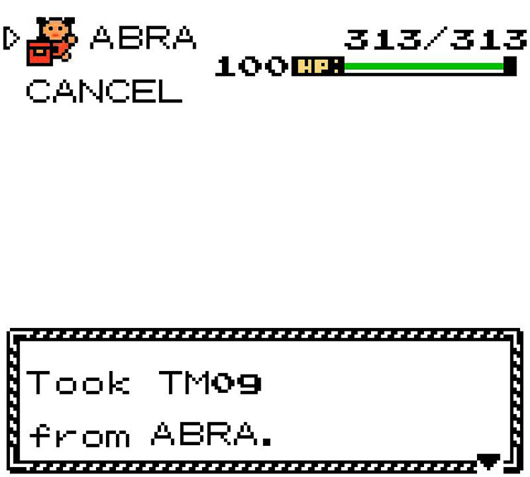Receiving TM09 from Abra / Pokémon Crystal
