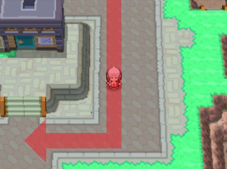 Following the paved street as it turns west / Pokémon Platinum