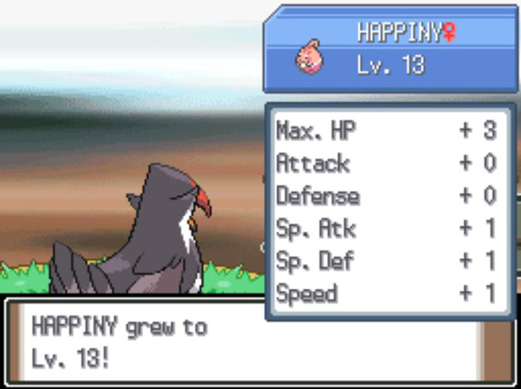 Using a stronger Pokémon to level up Happiny in the daytime / Pokémon Platinum