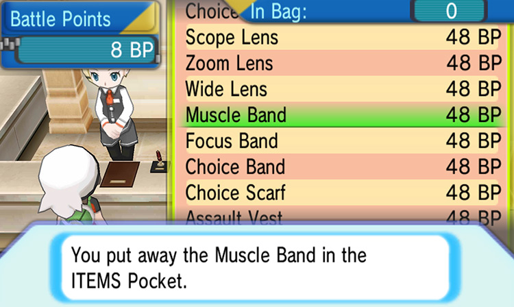 Obtaining the Muscle Band with BP / Pokémon ORAS