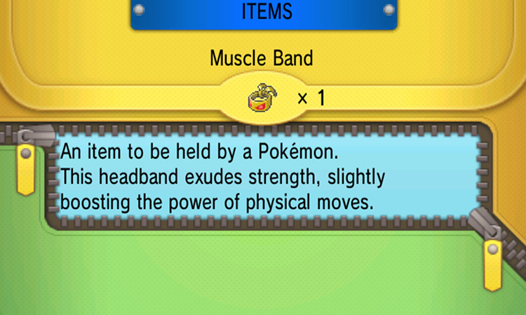 Viewing the Muscle Band in-game / Pokémon ORAS