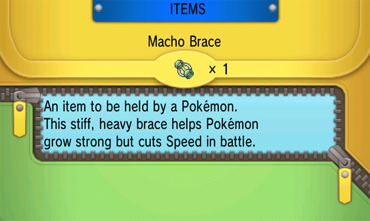 Viewing the Macho Brace in-game / Pokémon ORAS