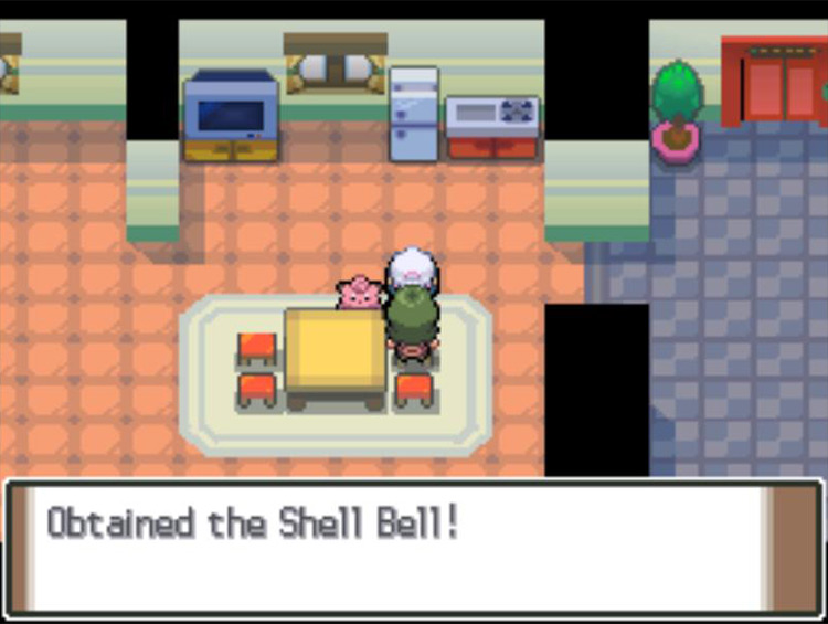 Receiving the Shell Bell in the Hearthome City apartments / Pokémon Platinum