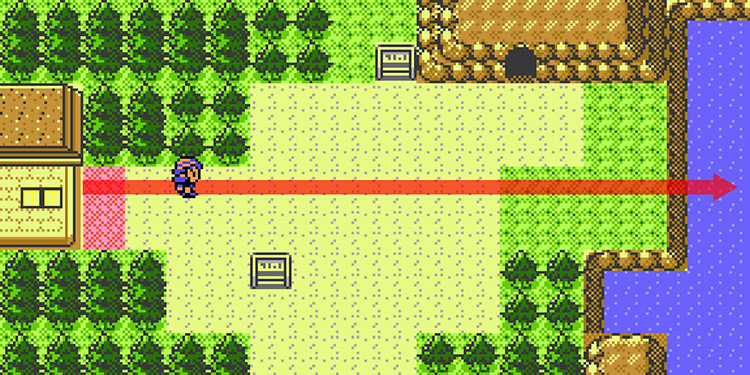 Entering Route 42 from Ecruteak on our way to Mt. Mortar’s middle entrance / Pokémon Crystal