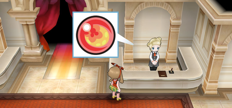 Battle Maison Service Corner with a Flame Orb (Pokémon Alpha Sapphire)