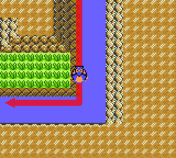 Second bend in the Route 10 river. / Pokémon Crystal
