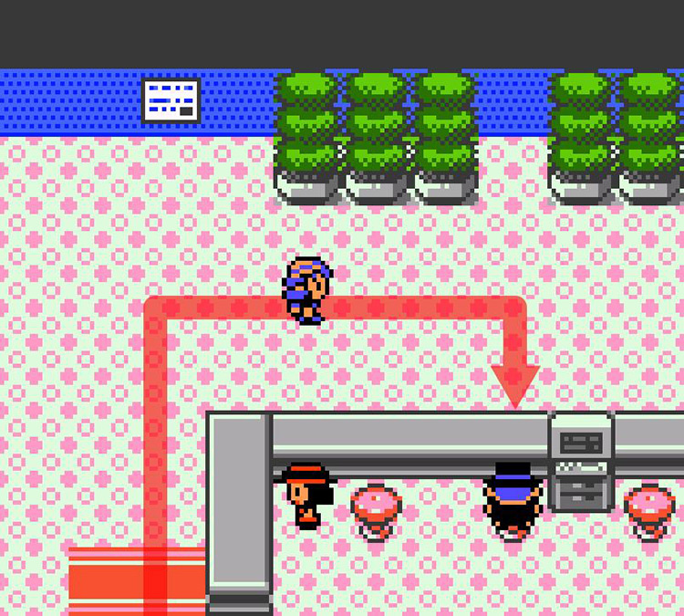 The NPC that handles the Lucky Number draw. / Pokémon Crystal