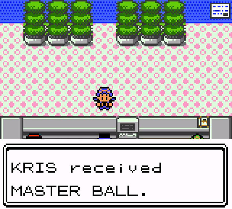 Receiving the Master Ball from the Lucky Channel clerk. / Pokémon Crystal