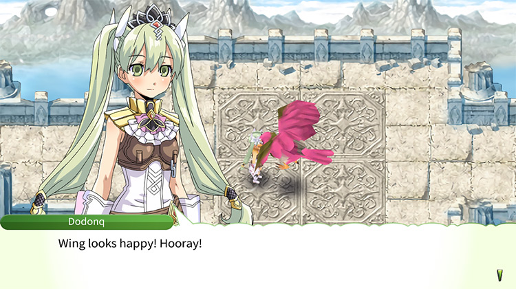 A newly tamed Weagle in the Water Ruins / Rune Factory 4
