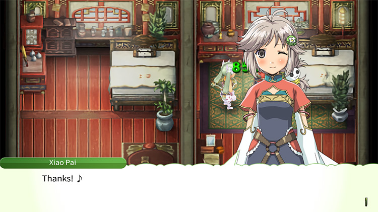 Xiao Pai receiving a gift / Rune Factory 4