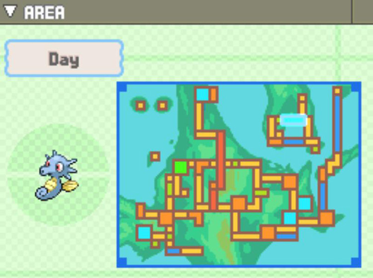 Horsea’s habitat, according to the Pokédex / Pokémon Platinum