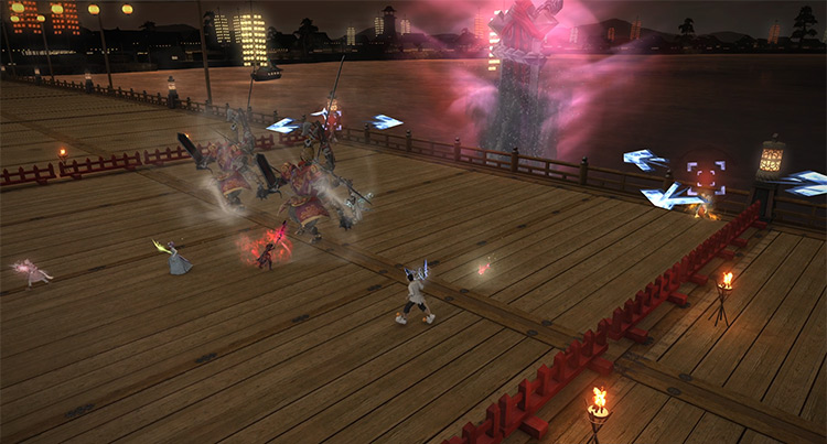 Dropping “Giga Jump” markers away from the group while “Embodiment” clones spawn / Final Fantasy XIV