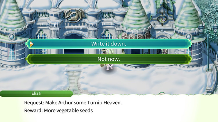Arthur’s request for a Turnip Heaven / Rune Factory 4