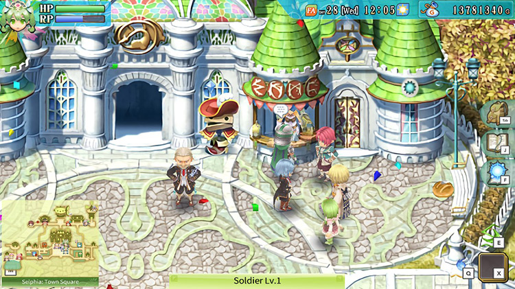 The player manning the Castle Shop / Rune Factory 4