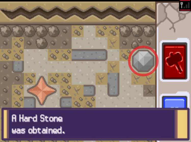 Digging a Hard Stone out of the wall. / Pokémon Platinum