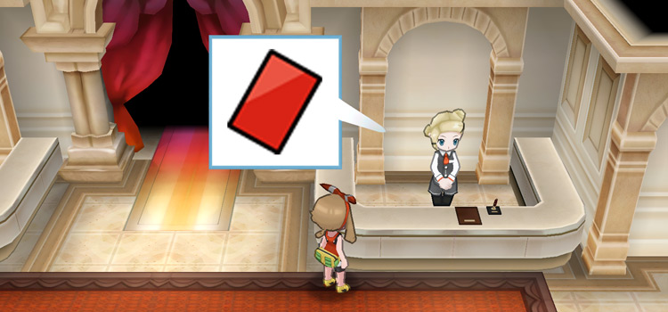 Red Card at Battle Maison Service Corner (Pokémon Omega Ruby)