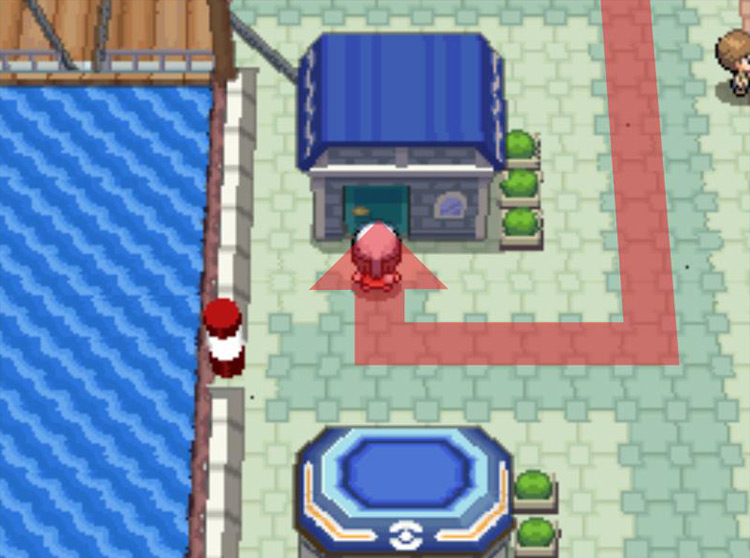Entering the Move Deleter’s house. / Pokémon Platinum