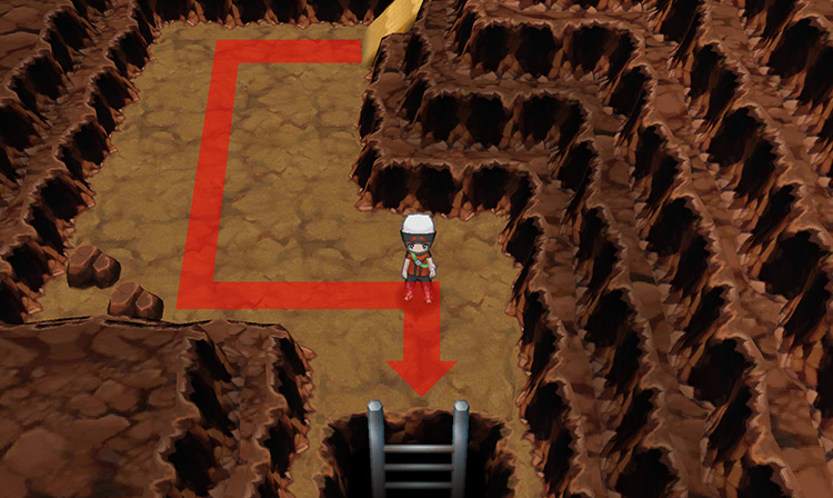 Another ladder leading to the second basement floor / Pokémon ORAS