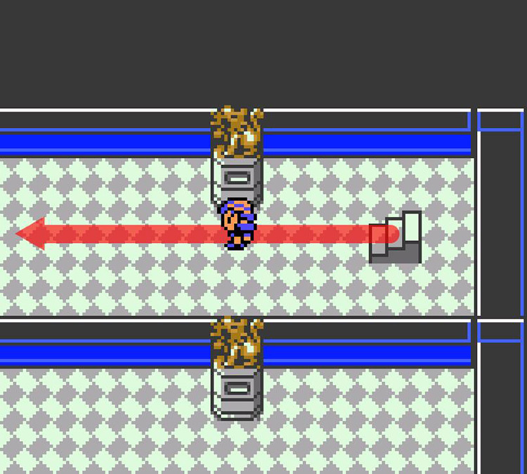Entrance area of the Team Rocket HQ in Mahogany Town / Pokémon Crystal