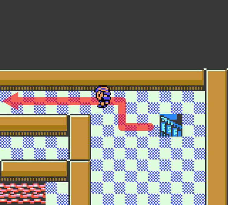Heading west from the stairs in B2F (north) / Pokémon Crystal