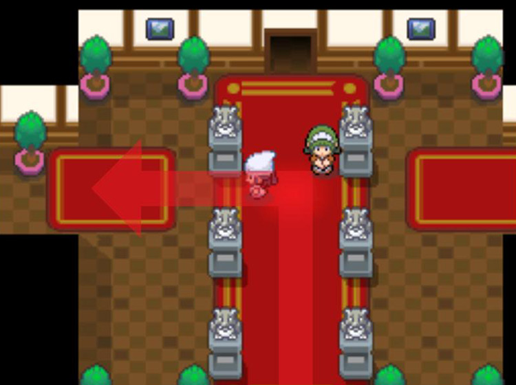 Entering the Pokémon Mansion’s western corridor / Pokémon Platinum