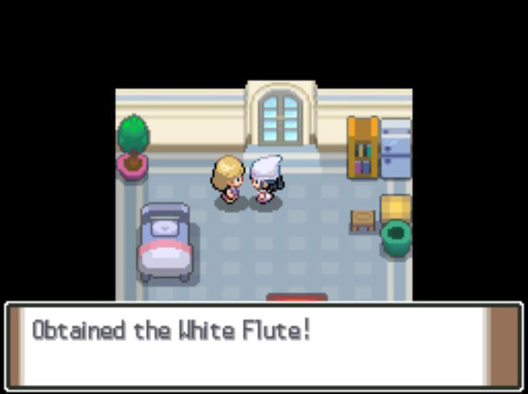 Receiving the White Flute at the Hotel Grand Lake. / Pokémon Platinum