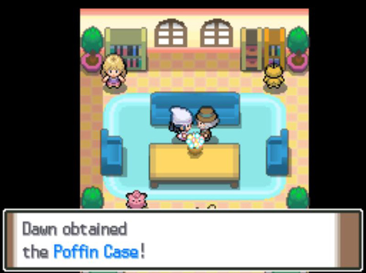 Obtaining the Poffin Case from the Pokémon Fan Club Chairman. / Pokémon Platinum