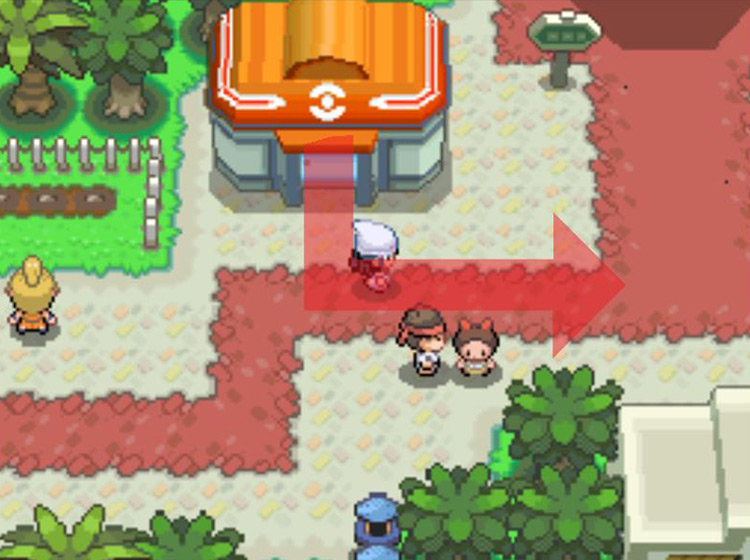 Heading east from the Fight Area’s Pokémon Center / Pokémon Platinum