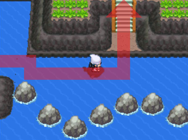 Disembarking onto the island / Pokémon Platinum