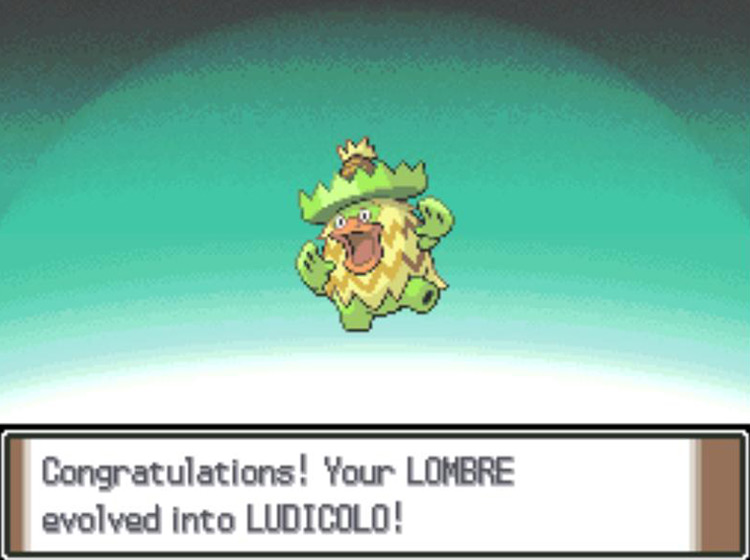 The newly-evolved Ludicolo / Pokémon Platinum